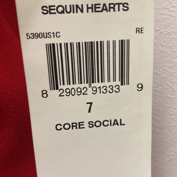 NWT Sequin Hearts Red Scuba Off Shoulder Fit Flare Dress size 7 - Picture 13 of 13